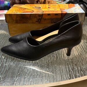 Bella Vita Black Pointed Low-Heel Pumps